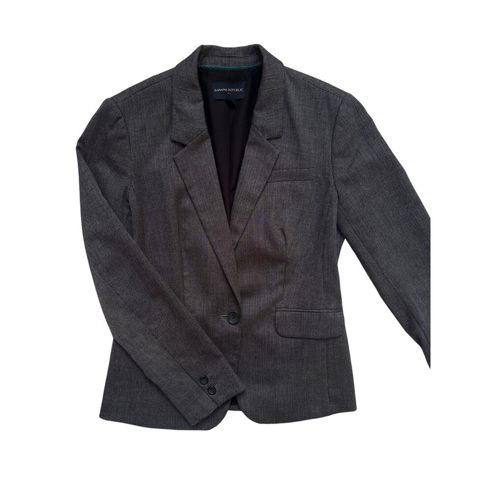 Banana Republic Gray Tailored One Button Blazer Size 6